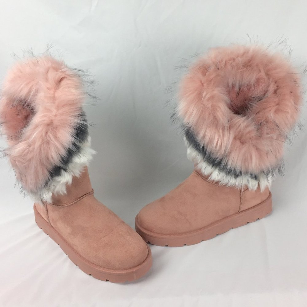 💟💟PINK SUEDE FURRY BOOTS💟💟 - Picture 6 of 6